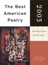 The Best American Poetry 2003 (eBook): Series Editor David Lehman